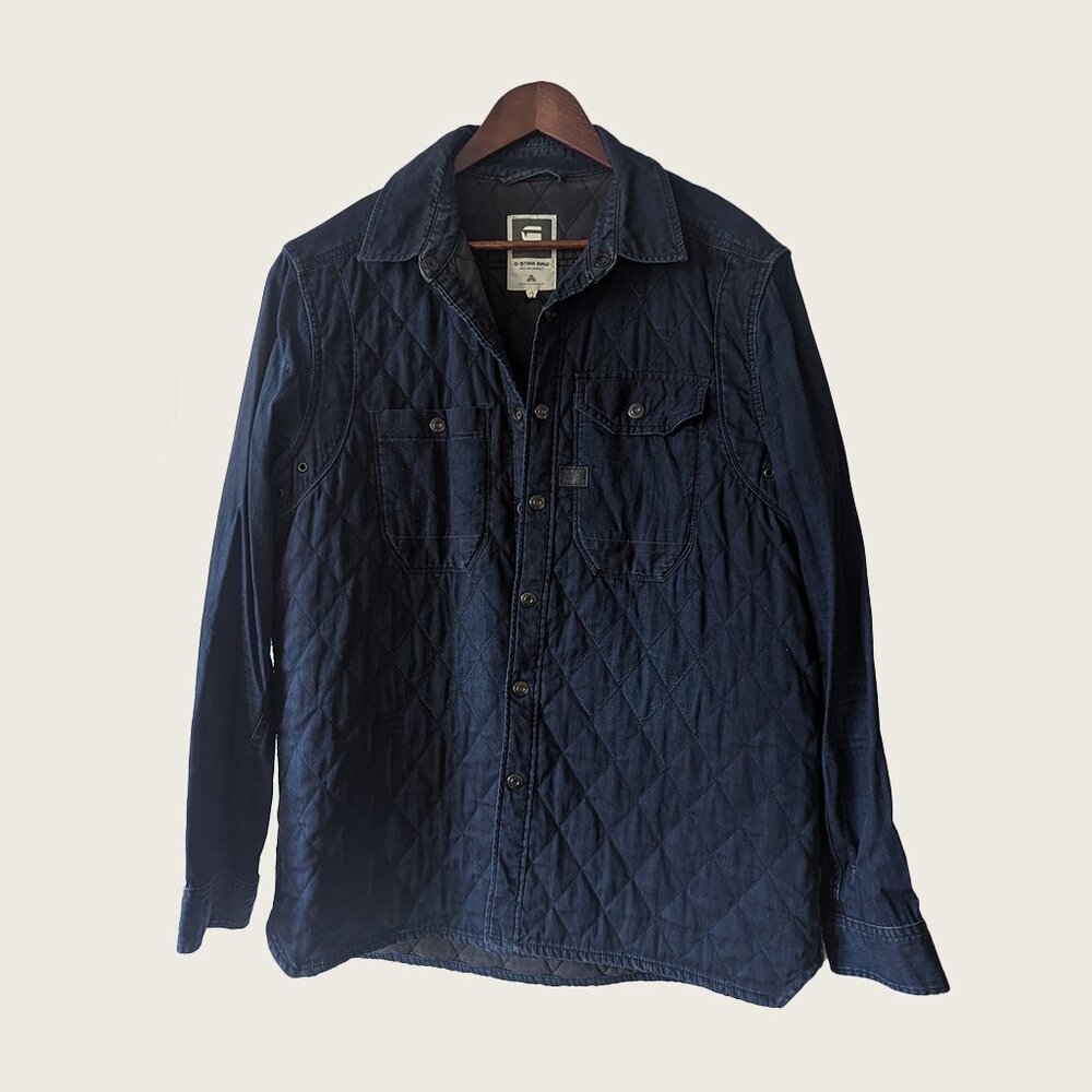 G-STAR - Navy padded shirt jacket - Sz XL